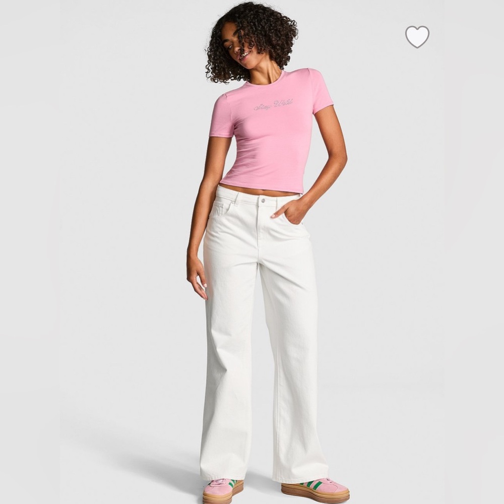 Denim by PINK Women's High-Rise White Jeans
